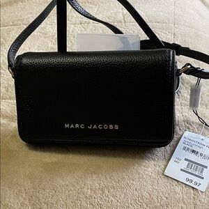 Marc Jacobs Black Pebbled Leather Mini Crossbody